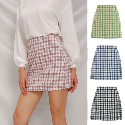 Jupe courte pour femme taille haute vintage Well treillis