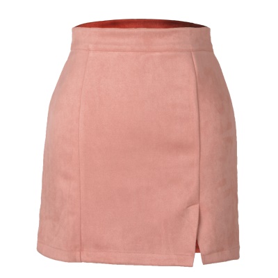 Jupe courte en daim pour femmes avec hanches et taille haute