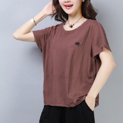 T-shirt à manches courtes pour femmes de grande taille