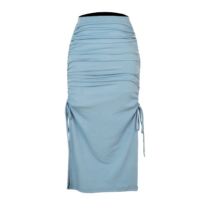 Jupe longue femme fendue taille haute