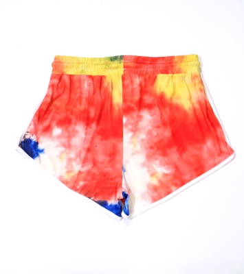 Shorts pour femmes avec cordon de serrage teint taille élastique