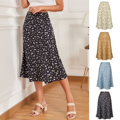 Jupe courte pour femme imprimé léopard taille haute fendue sexy