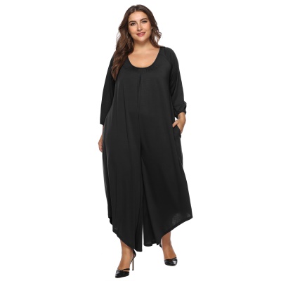 Combinaison femme col V dos nu grande taille