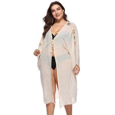 Top femme cardigan en dentelle manches longues crochet patchwork de fleurs