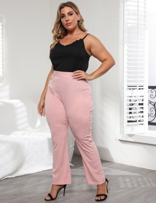 Pantalon femme droit, jambes larges et amples