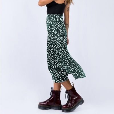 Jupe longue femme fendue taille haute
