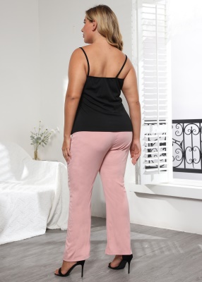 Pantalon femme droit, jambes larges et amples