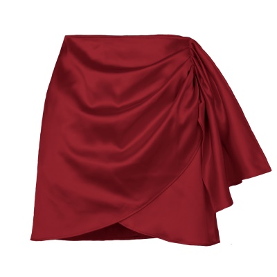 Femme jupe courte fourchue hanches taille haute