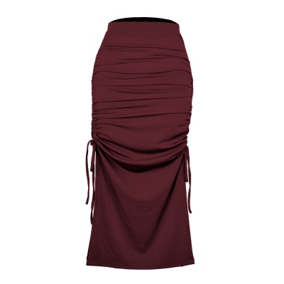 Jupe longue femme fendue taille haute
