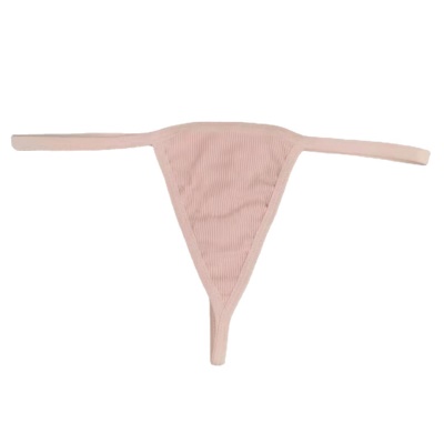 String pour femmes en coton de couleur unie