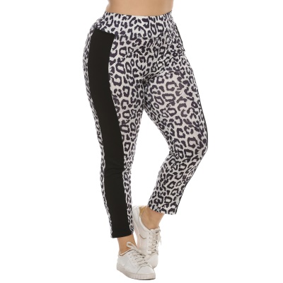 Pantalon femme imprimé léopard patchwork