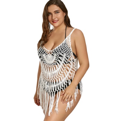 Gilet femme franges main crochet tressé harnais