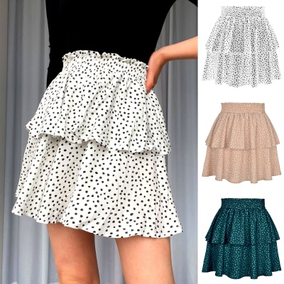 Jupe courte femme élastique double couche