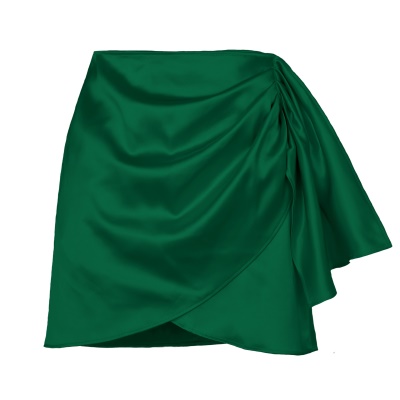 Femme jupe courte fourchue hanches taille haute