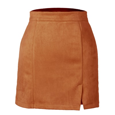 Jupe courte en daim pour femmes avec hanches et taille haute