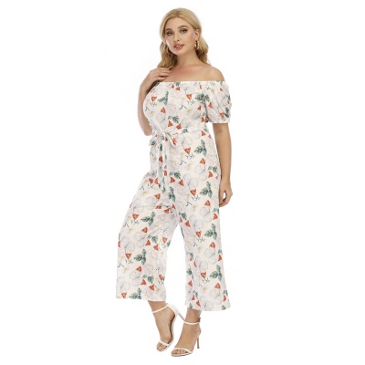 Combinaison femme imprimé papillon col avec sangles