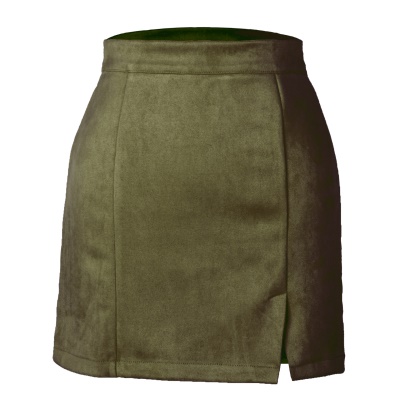 Jupe courte en daim pour femmes avec hanches et taille haute