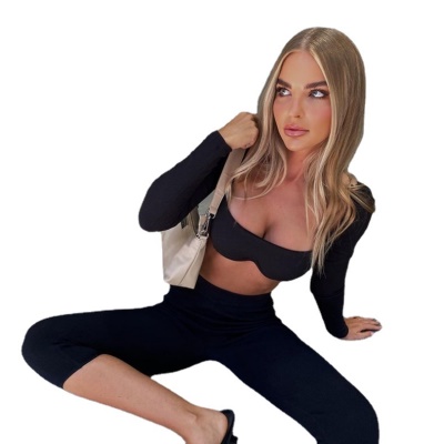 Tops pour femmes moulants enveloppés dans la poitrine spandex/lycra