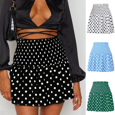 Jupe courte femme taille haute ample
