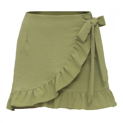 Jupe courte zippée pour femme à carreaux