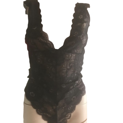 Lingerie sexy femme une pièce filet dentelle dos nu