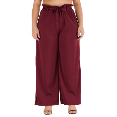 Ladies pantalons sangles arc lâche droit