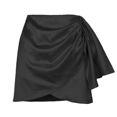 Femme jupe courte fourchue hanches taille haute