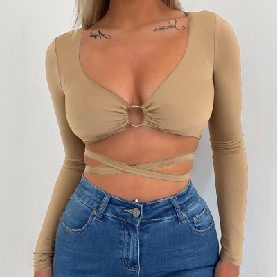 Top à manches longues sexy  pour femme
