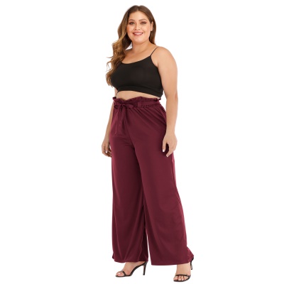 Ladies pantalons sangles arc lâche droit