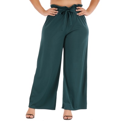 Ladies pantalons sangles arc lâche droit