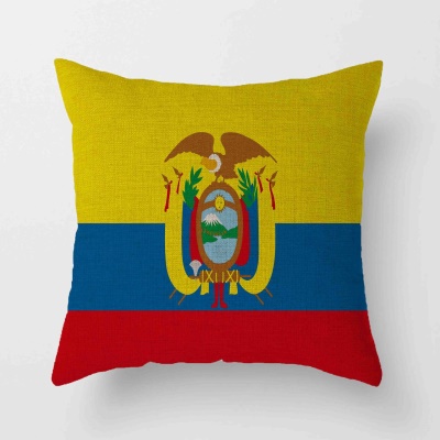 Housse de coussin  drapeau avec imprimé chiffré en lin