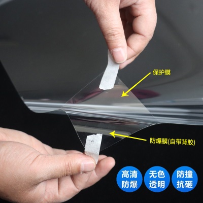 Autocollant de verre transparent incolore antidéflagrant PVC