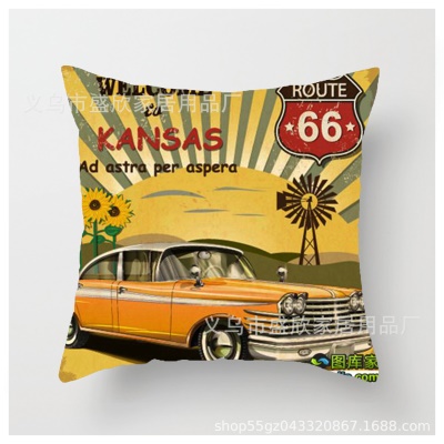 Housse de coussin  en lin pour oreiller de voiture classique