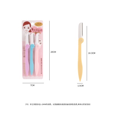 Outils de beauté 3 paires de couteaux à sourcils pliants