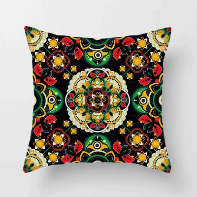 Housse de coussin imprimée imprimée en lin