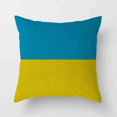 Housse de coussin  drapeau avec imprimé chiffré en lin