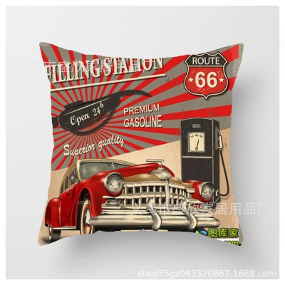 Housse de coussin  en lin pour oreiller de voiture classique