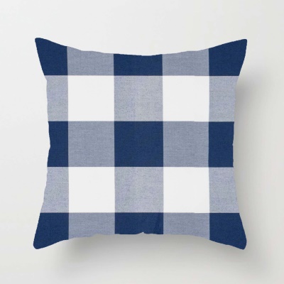 Housse de coussin imprimé double face pour taie d'oreiller à carreaux