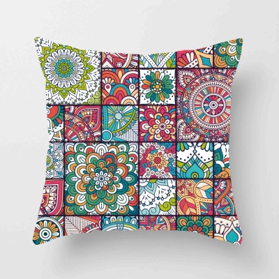 Housse de coussin imprimée imprimée en lin