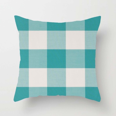 Housse de coussin imprimé double face pour taie d'oreiller à carreaux