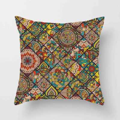 Housse de coussin imprimée imprimée en lin