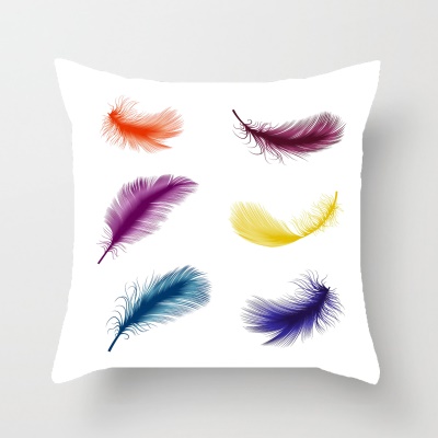 Taie d'oreiller en plumes avec impression de velours en cuir de pêche