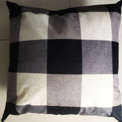 Housse de coussin imprimé double face pour taie d'oreiller à carreaux