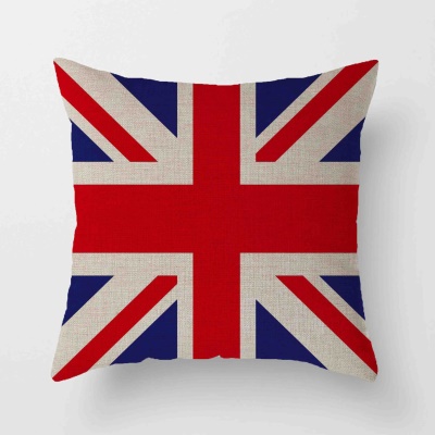 Housse de coussin  drapeau avec imprimé chiffré en lin