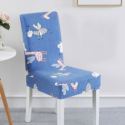 Housse de chaise en fibre de polyester imprimée semi-enveloppée