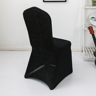 Housse de chaise en soie brillante patchwork polyester entièrement enveloppé