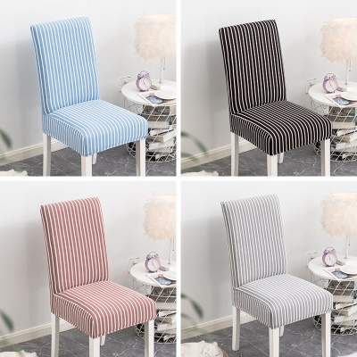 Housse de chaise en polyester spandex à rayures teintes en fil