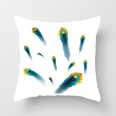 Taie d'oreiller en plumes avec impression de velours en cuir de pêche