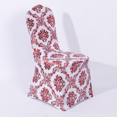 Housse de chaise avec imprimé bronzé entièrement recouvert de fibre de polyester