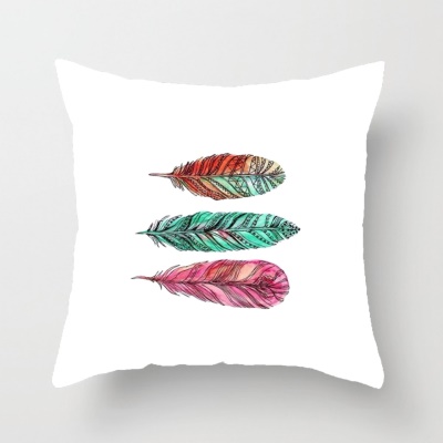Taie d'oreiller en plumes avec impression de velours en cuir de pêche